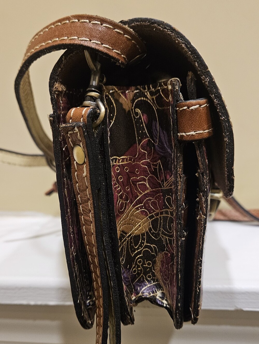 Patricia Nash Vintage Italian Paisley Crossbody Bag - Picture 5 of 13